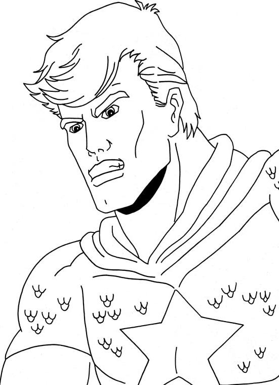 coloriage captain america sans son masque